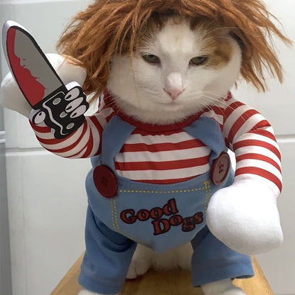 Fantasia de Halloween para Pets Vestido para Cães Pequenos e Médios – Roupa Divertida e Estilosa para Cães Gatos Brincarem com Roupas Engraçadas