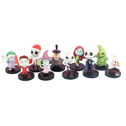 10pcs/set The Nightmare Before Christmas Jack Skellington Model Figure Toys