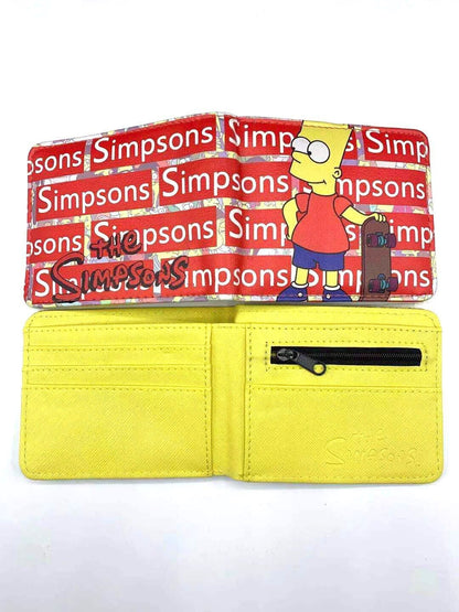 Carteira Dobrável Marvel Vingadores Os Simpsons Bonecos de Anime Masculina Infantil Porta-Cartões de Identidade com Prendedor de Dinheiro Bolsa de Presente de Desenhos Animados