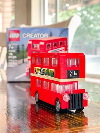 LEGO 40220 Creator Ônibus de Dois Andares de Londres Brinquedo de Blocos de Construção para Crianças Presente de Aniversário de Dia das Crianças (118 Peças)