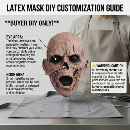 Realistic Scary Zombie Mask Latex Full Head Horror Monster Halloween Cosplay Party Haunted House Prop Creepy Costume Accessory