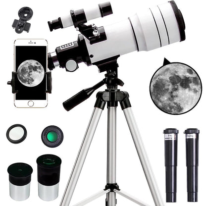 Telescópio Astronômico Profissional F30070 Alta Ampliação Prisma Bak4 HD Para Observar a Lua, Estrelas e Pássaros