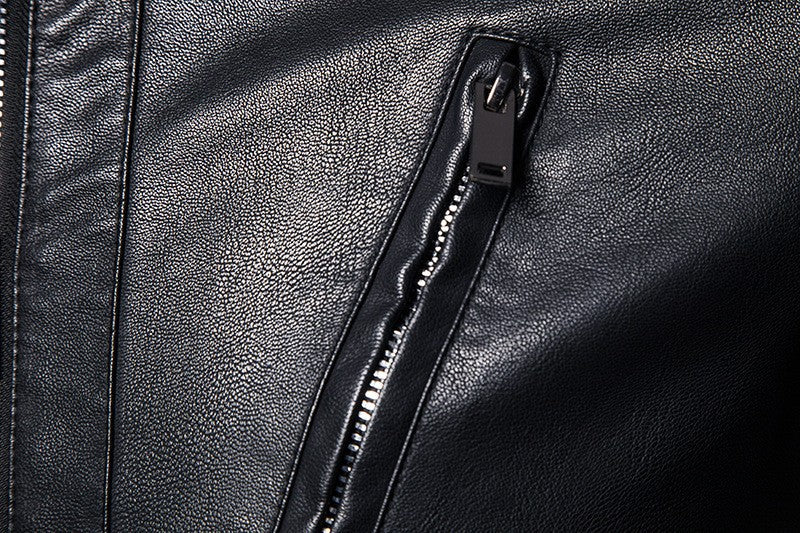 2025 Man Autumn Leather Jacket Stand Collar Long Sleeve Men Bomber Coat Fashion Motorcycle Punk Outdoor Zipper Male Outerwear