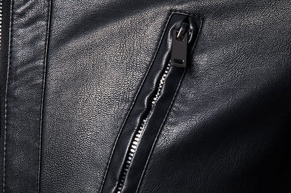 2025 Man Autumn Leather Jacket Stand Collar Long Sleeve Men Bomber Coat Fashion Motorcycle Punk Outdoor Zipper Male Outerwear