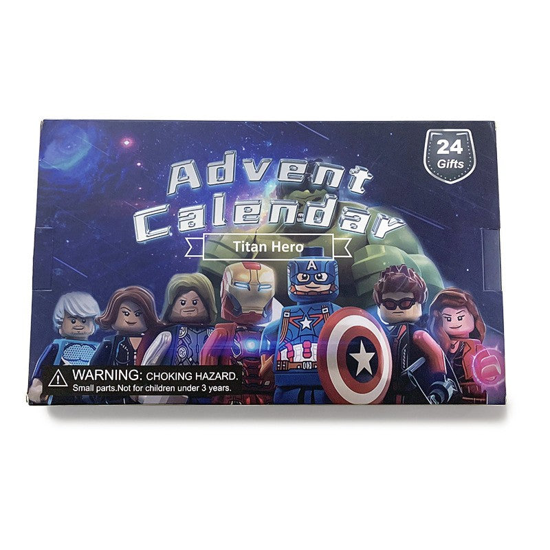 Marvel Christmas Advent Calendar Box Disney Mini Q Version Hulk Anime Figure Spiderman Iron Man Kids Toys 24pcs Figure Gift Box