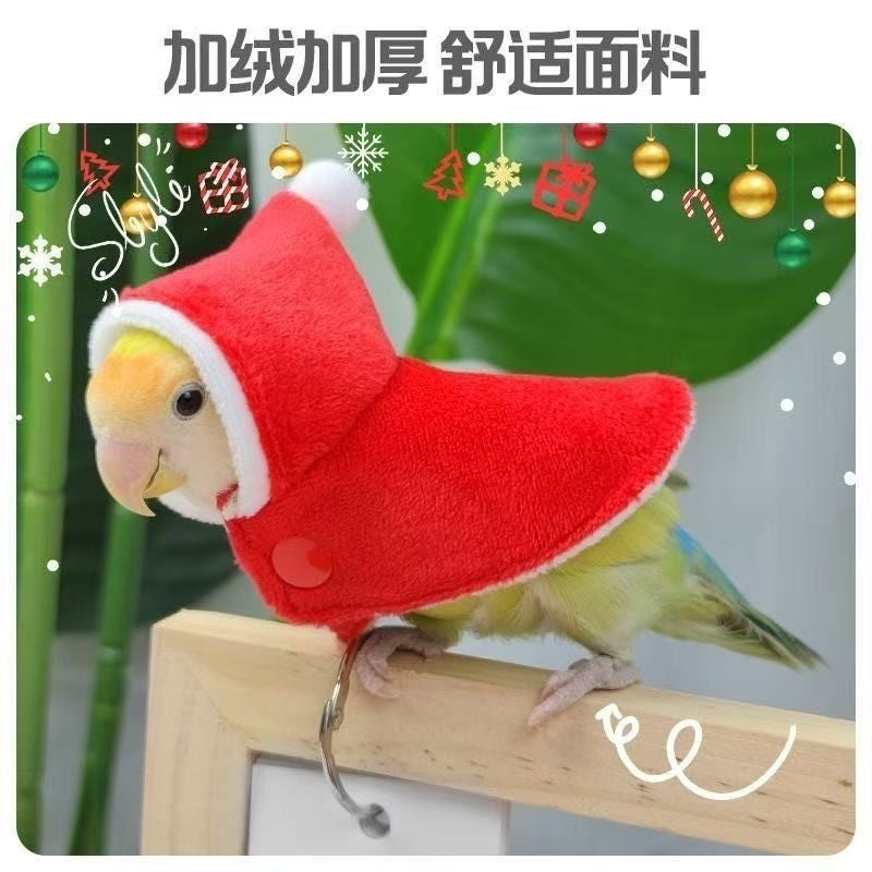 ???Roupa Quentinha de Inverno Tema Natal Fantasia para Pássaros Suprimentos para Pássaros de Estimação Roupas de Pássaros para Exterior Acessórios para Pássaros ??