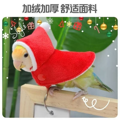 ???Roupa Quentinha de Inverno Tema Natal Fantasia para Pássaros Suprimentos para Pássaros de Estimação Roupas de Pássaros para Exterior Acessórios para Pássaros ??