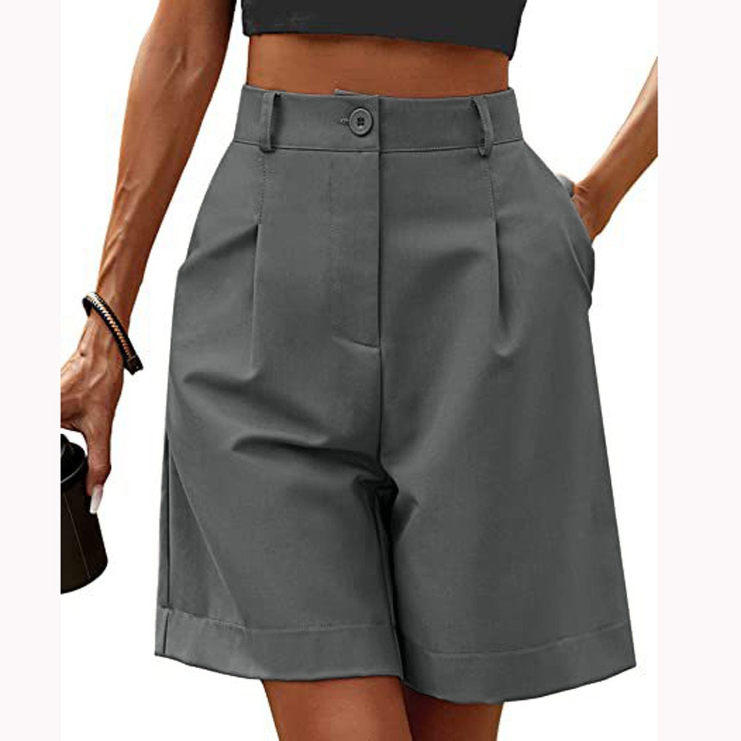 Women's Shorts With High Waisted Harajuku Shorts Casual Loose Buttons Bermuda Shorts For Women Summer Pants 2024 New