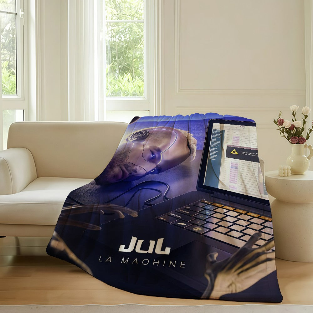French singer J-Jul Blanket For Sofa Office Bed Plane Travel Sleep Read Relax Camping Soft And Warm