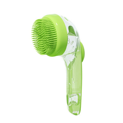 Escova de Banho Pet de Cabo Longo com Dispensador de Sabão para Lavar Pulverizador Líquido Ajustável Ferramenta de Tosa para Cães e Gatos