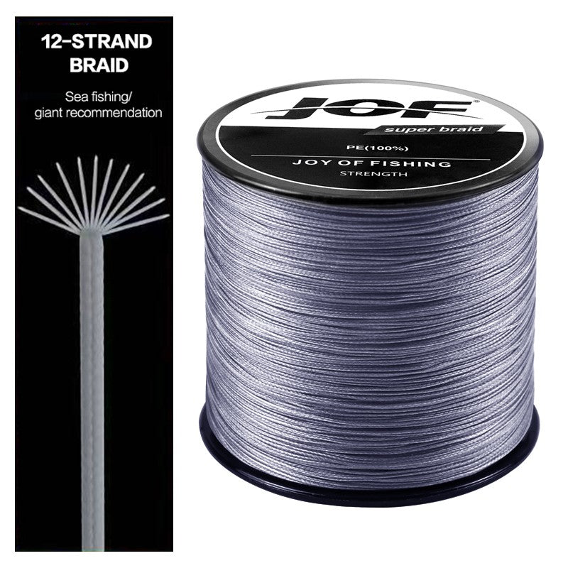 JOF X12 Braided Fishing Line 1000M 500M 300M 12 Strands MultiColor Multifilament Saltwater PE Line 33 42 55 65 90 103 150LB