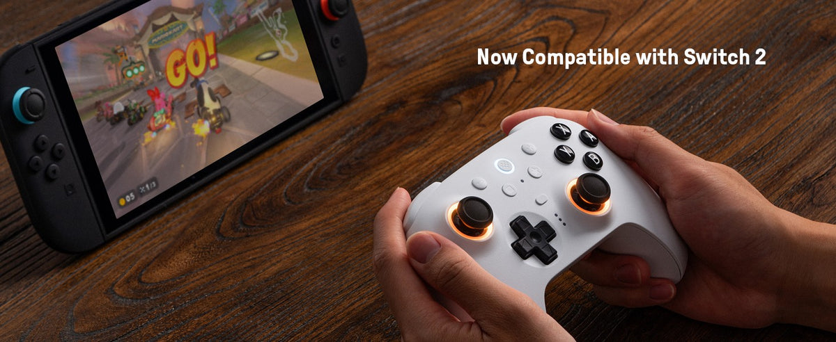 8BitDo Ultimate 2 Bluetooth Gamepad Game Controller with TMR Joysticks & Hall Effect Triggers for Nintendo Switch 2,PC,Windows