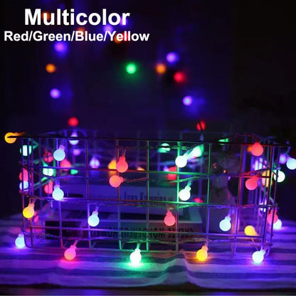 10M 80LED USB Ball String Lights Globe Fairy Lights Waterproof Garland Lights Warm White for Outdoor Wedding Party Garden Home