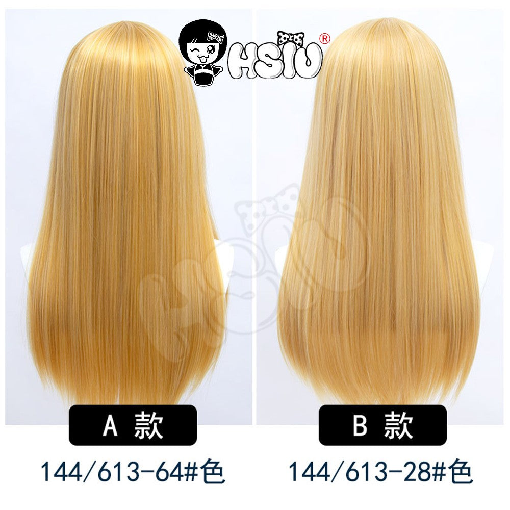 ?HSIU Brand?26 Colors 60cm Long Straight Hair Pink Gray  White purple Black pink Fiber synthetic wig + Free brand wig net