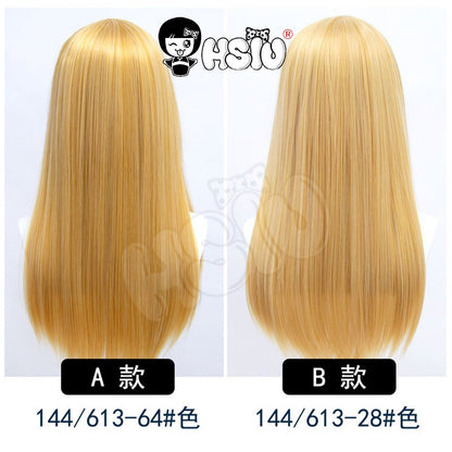 ?HSIU Brand?26 Colors 60cm Long Straight Hair Pink Gray  White purple Black pink Fiber synthetic wig + Free brand wig net