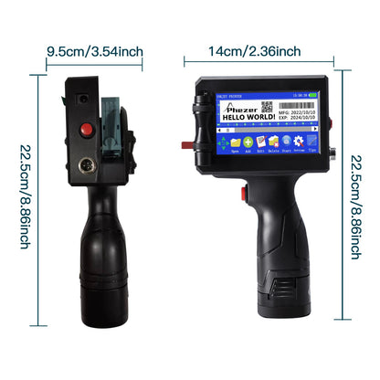 Phezer P15 12.7mm Label Printer QR Bar Batch Code Date Number Logo Expiry Date Handheld Inkjet Printer 28 Languages Portable