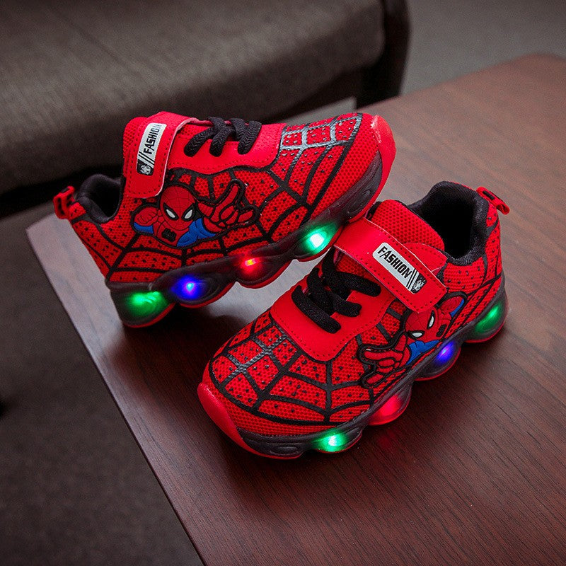 Disney Children Luminous Shoes For Boys Gilrs New LED Lighted Soft Spring Baby Kids Sneakers Infant Tennis Breathable