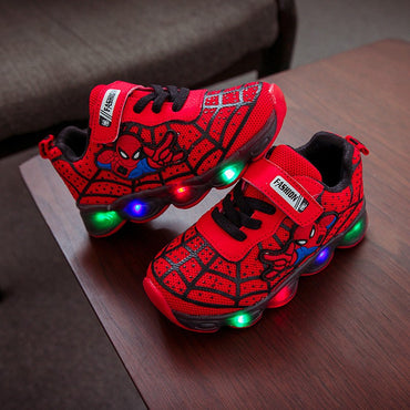 Disney Children Luminous Shoes For Boys Gilrs New LED Lighted Soft Spring Baby Kids Sneakers Infant Tennis Breathable