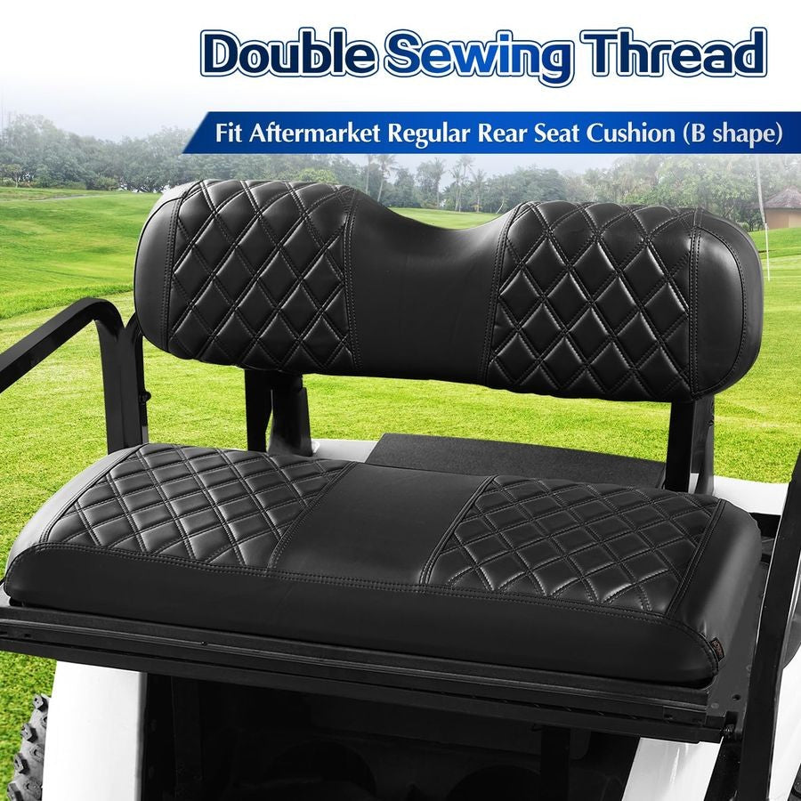 Kit de Capas de Banco de Diamante para Carrinho de Golfe com 4 Peças, Capas de Banco Dianteiras e Traseiras Compatíveis com EZGO Club Car Yamaha Almofada de Banco Regular Original, N
