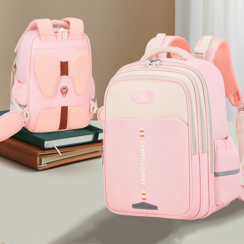 Mochila escolar estilo casual simples coreano para meninas, mochila para crianças do ensino fundamental e médio, bolsa para idades de 6 a 12 anos