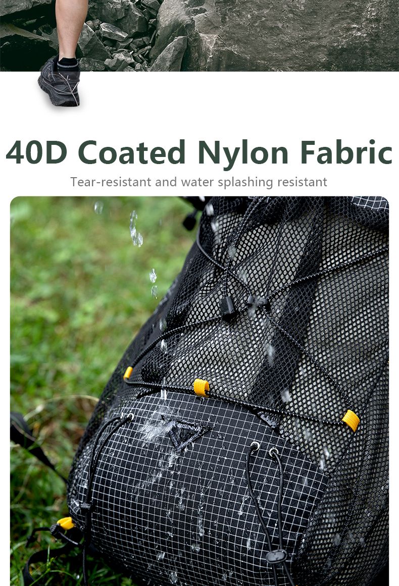 BISINNA Camping Backpack 25+10L Ultralight Travel Bag for Men Women Large Capacity Outdoor Sports Climbing Hiking Backpack