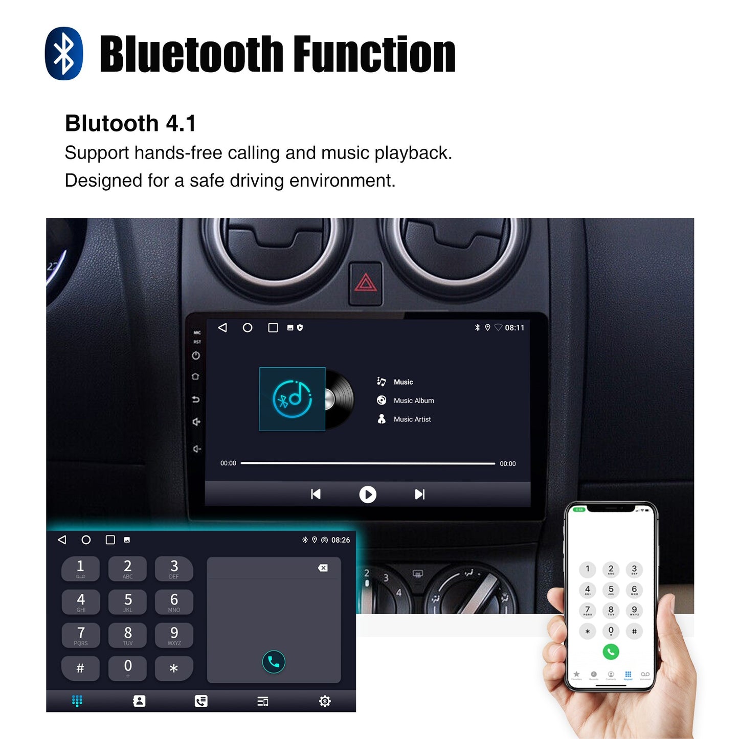 Rádio Automotivo Android 15 Para Nissan Qashqai Rogue 2008-2013 Multimídia Player GPS Navegação Carplay Android Auto 4G WIFI
