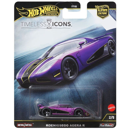 100% Original Hot Wheels Timeless Icons Mix 5 1:64 Ferrari F50 Porsche Carrera Gt Chassis Conversion Collectible Car Toys