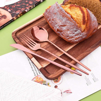 Conjunto de Talheres de Aço Inoxidável 16 Peças Rainbow para Jantar Faca Garfo de Bolo Colher Conjunto de Talheres de Mesa de Cozinha
