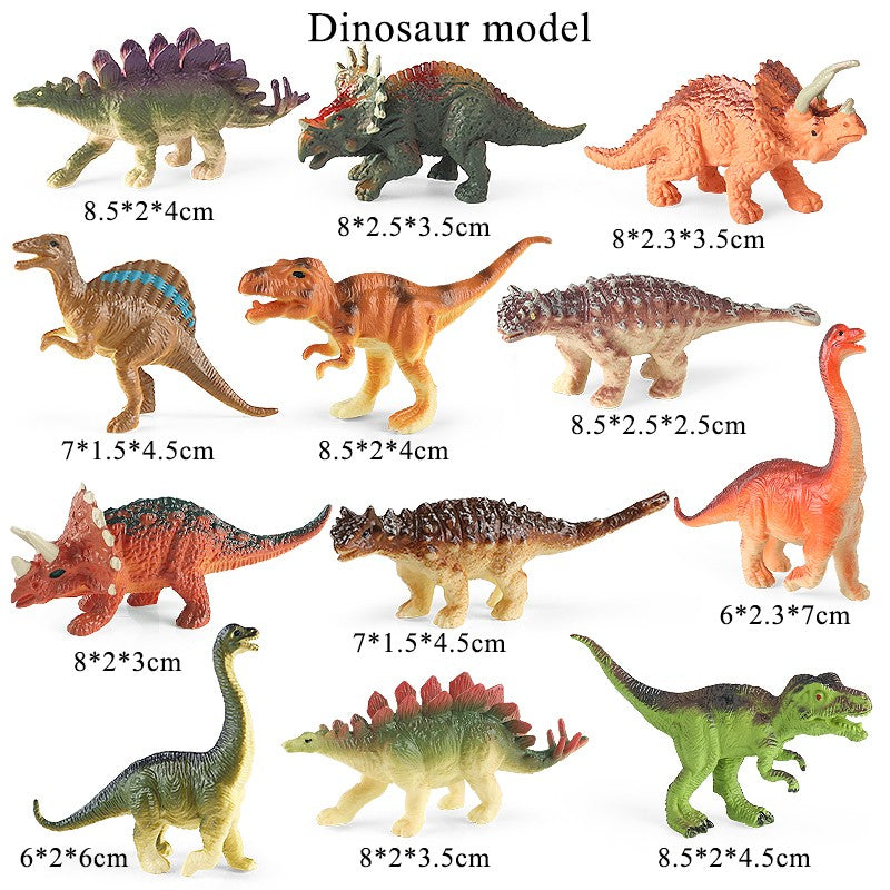 Oenux 12 Peças Pequeno Conjunto Dinossauro Jurássico Brinquedo T-Rex Velociraptor Espinossauro Mosassauro Modelo Coleção Boneco de Ação Brinquedo Infantil