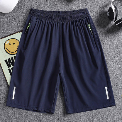 New Fashion Sports Shorts Men Elastic Waist Shorts Male Breathable Quick Dry Comfortable Men's Short Pants Men Bottom Black XXXL