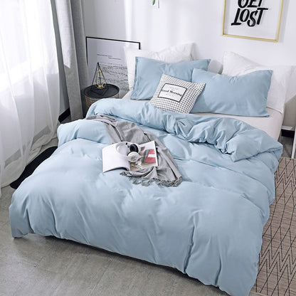 Capa de Edredom Nórdica Lixada Cor Sólida 220x240 Solteiro Casal Queen King Conjunto de Roupa de Cama Simples Fronha Roupa de Cama (Sem Lençol)