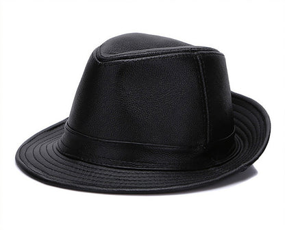 2025 Autumn Men Real Genuine Cowhide Leather Top Hats Men Fashion Caps Winter Warm New Cowboy  100% Real Cowhide Leather Hats