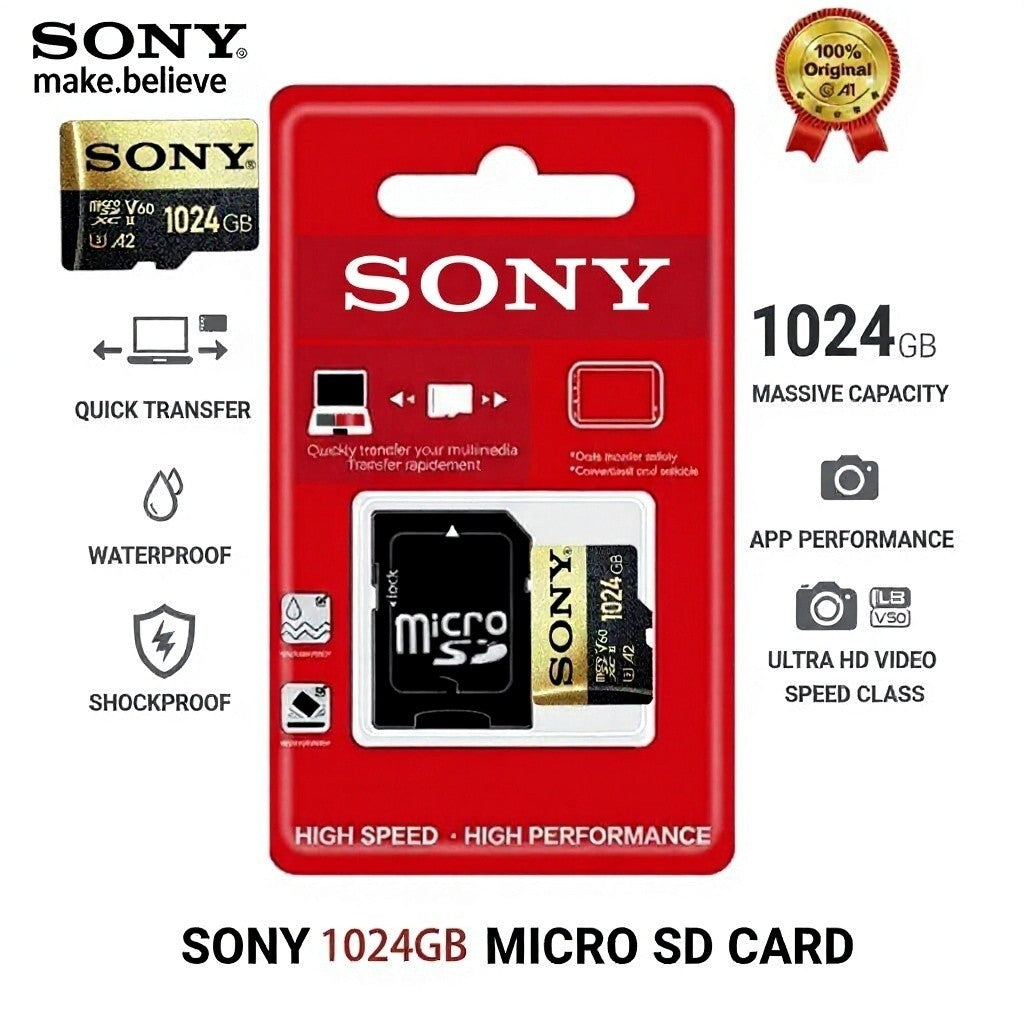 SONY Memory Card Original 1TB Class 10 V60 TF Card Mini SD Card 512GB 256GB A2 U3 Micro High Speed TF Card Dropshipping