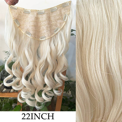 7 peças/conjunto de aplique de cabelo com 16 grampos, preto, longo e liso, cabelo natural, aplique de cabelo ombre, fibra resistente ao calor para penteado feminino