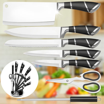 Conjunto de Facas de Cozinha de Aço Inoxidável ZENG Afiadas Revestidas Antiaderentes Facas de Chef com Amolador para Cortar Fatiar Picar e Trocear