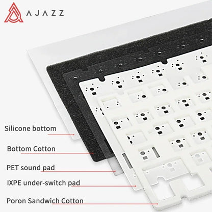 Teclado Mecânico Ajazz Ak820 USB com Fio 75% Luz Branca Gasket Teclas Hot Swap Completas Teclado Gamer Esports Personalizado para PC Notebook