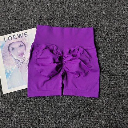 Yoga Shorts Peach Hot Girls Three-Cross Pants High Waist Knitted Pressure Running Sport Elastic Belly Lifting Butt Tight Pants