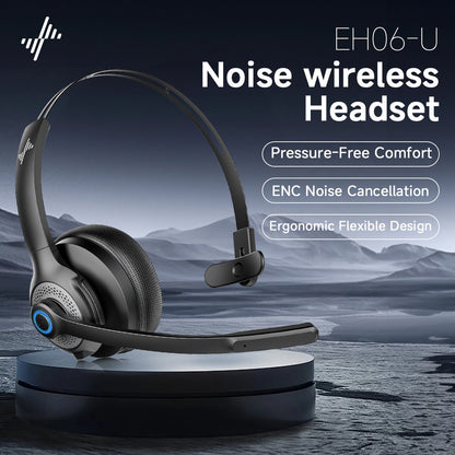 JIAMQISHI Bluetooth 5.2 Wireless Headset with Mic for Work Clear Call Mic Mute USB Dongle Applicable To PC,Laptop,Zoom,Office