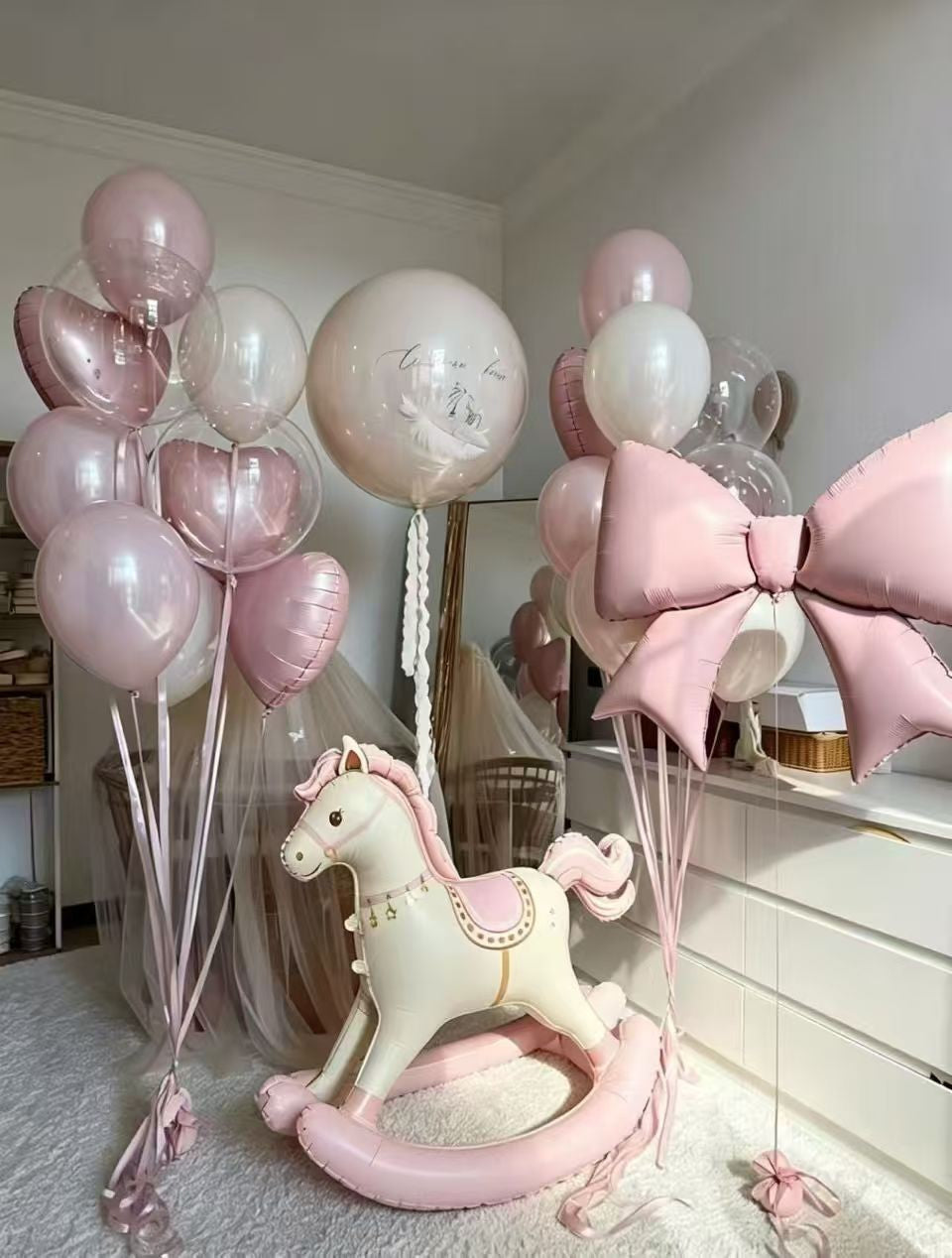 Cartoon 3D Standing Horse Foil Balloon Cartoon Matte Retro Horse Birthday Party Baby Shower Decoration Aluminum Foil Balloons