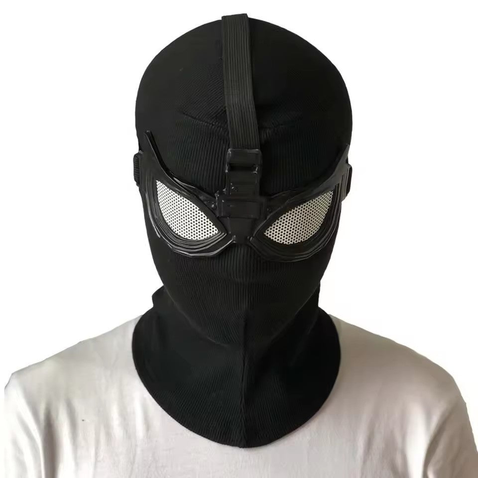 Superhero Peter Parker Spider Mask Cosplay Stealth Suit Black Helmet Halloween Masquerade Party Costume Props