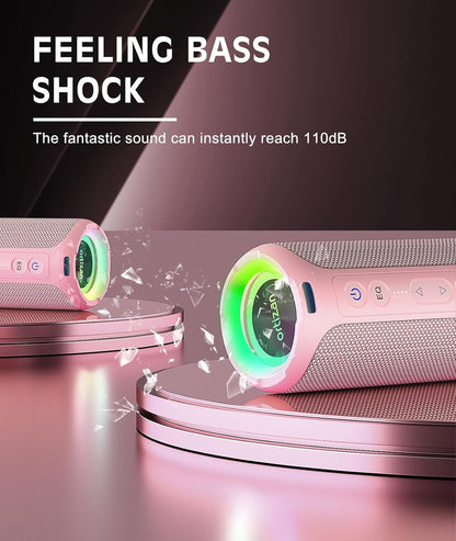 Ortizan X8 Pro, Caixa de Som Portátil Bluetooth à Prova D'Água, Luzes RGB, Qualidade de Som Premium