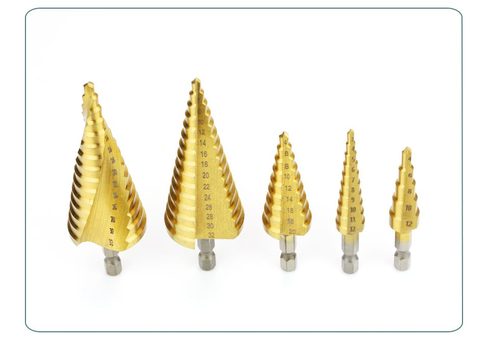 HSS Titanium Step Drill Bit High Speed Stepped Drill Set Saw Drill Tools Conical Stage Drill For Metal Wood 4-12 4-20 4-32mm