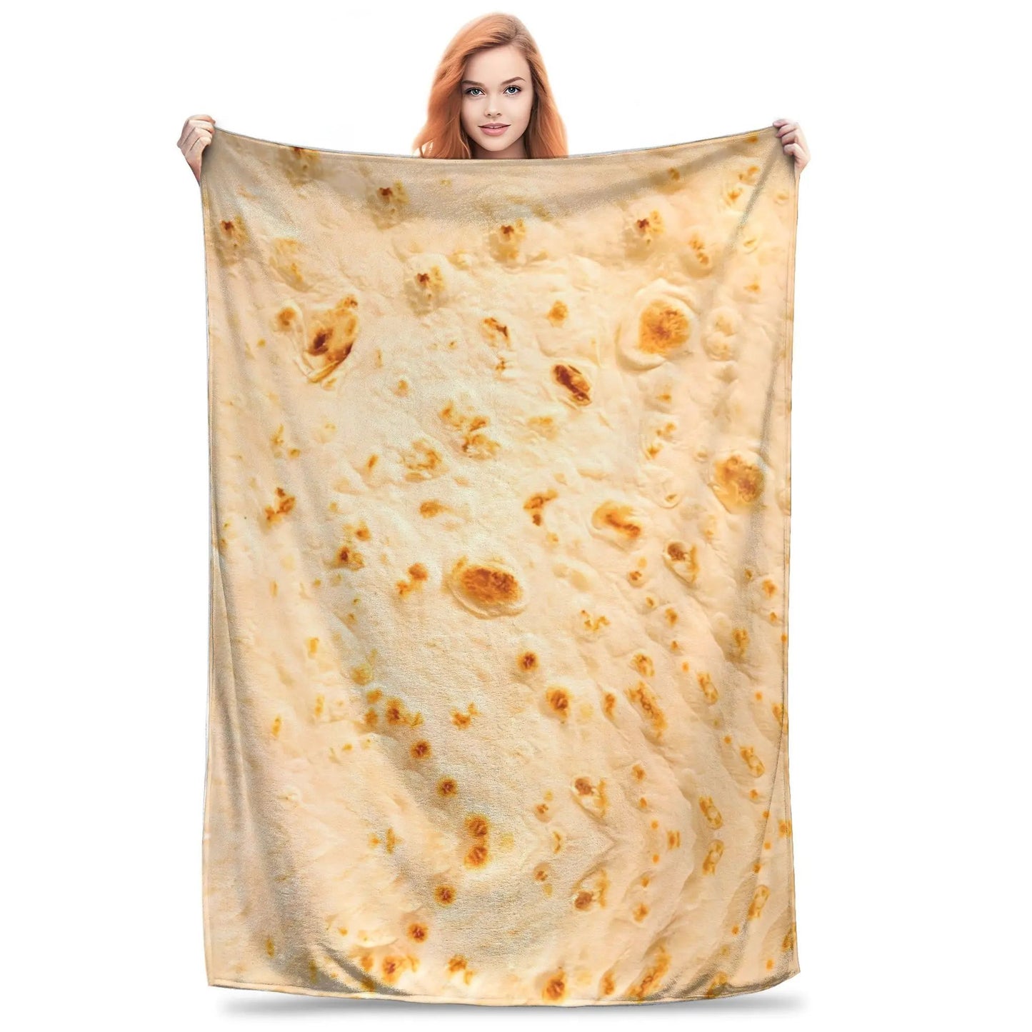 Funny Food Round Burritos Tortilla Plush Blanket Soft Throws for Couch Chair Sofa Bed Flannel Bedding Quality