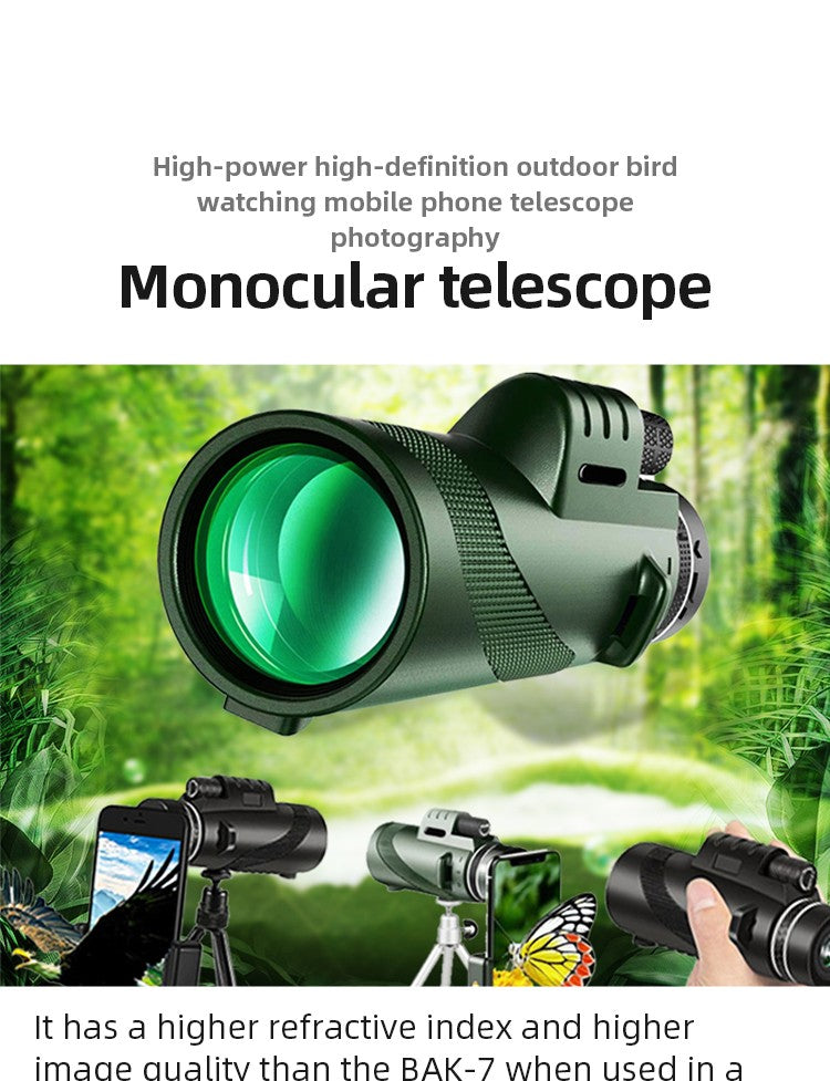 Telescópio Portátil Zoom HD 5000M Dobrável de Longa Distância Mini Potente para Caça Esportes Acampamento ao Ar Livre Viagem