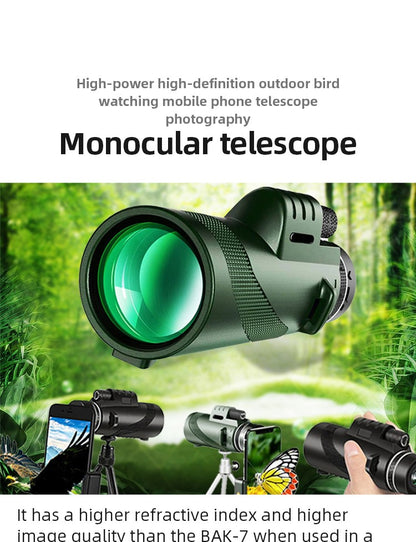 Telescópio Portátil Zoom HD 5000M Dobrável de Longa Distância Mini Potente para Caça Esportes Acampamento ao Ar Livre Viagem