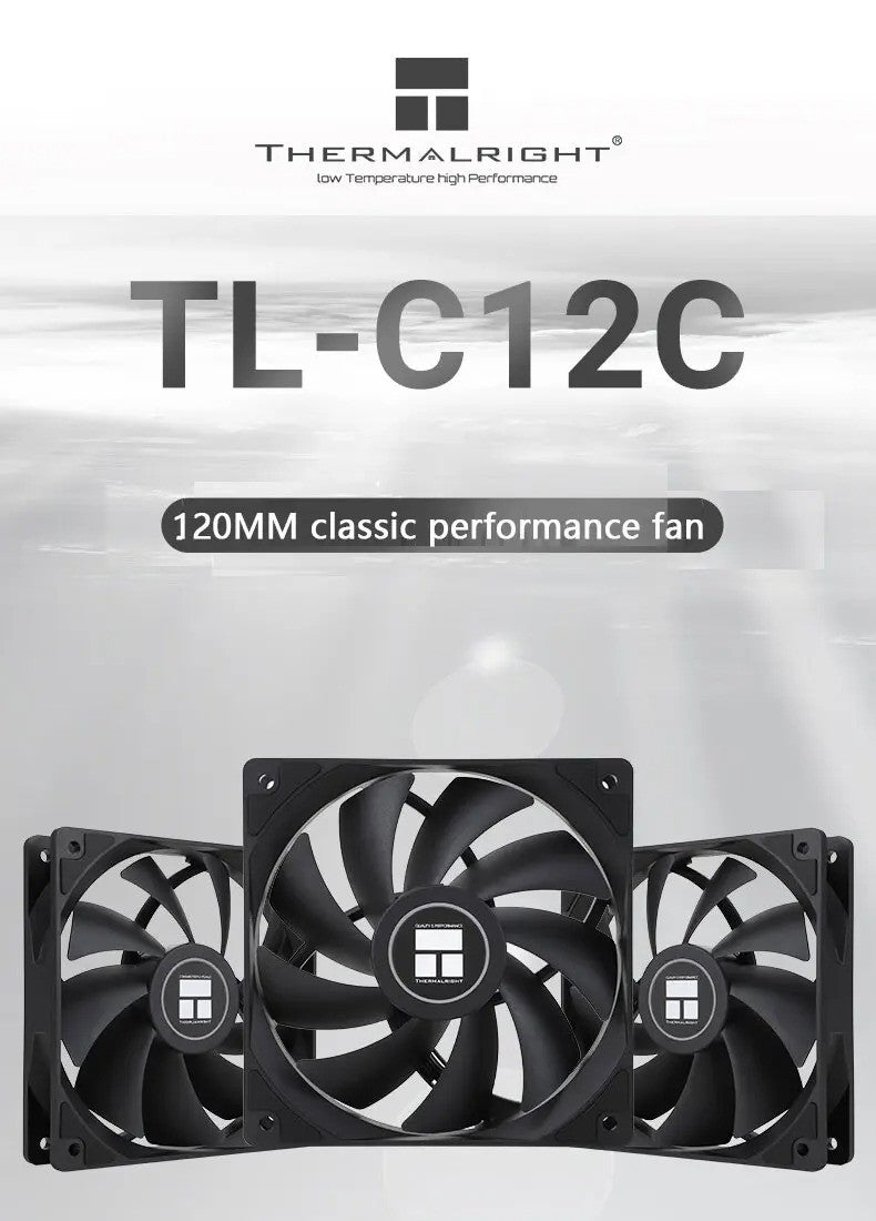Thermalright TL-C12C PC Cooling Fan 120mm 5V 3PIN ARGB Computer Case Fan 4pin PWM 1550RPM Adjustable Speed 12cm CPU Cooler Fan