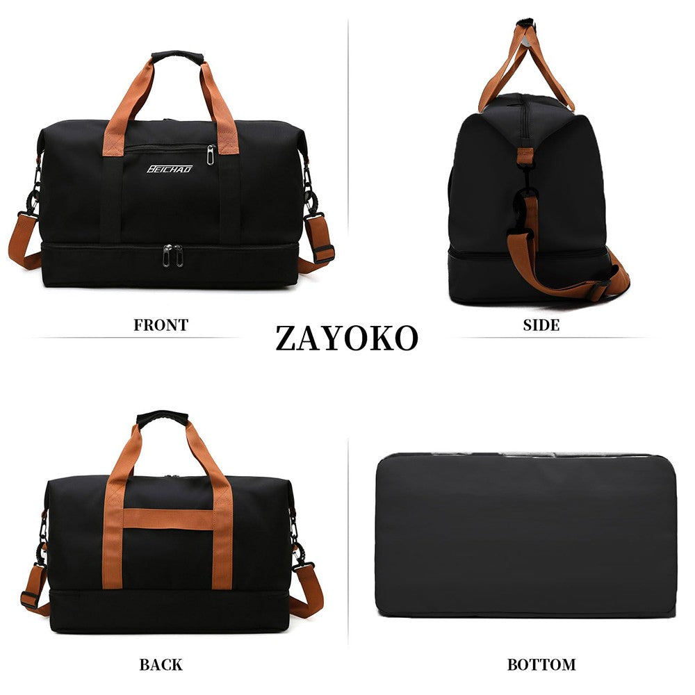 Travel Handbag Sports Gym Bag for Women Men Duffle bag Sport Workout Gym Swim Crossbody  Shoulder Bag with Shoe Compartment