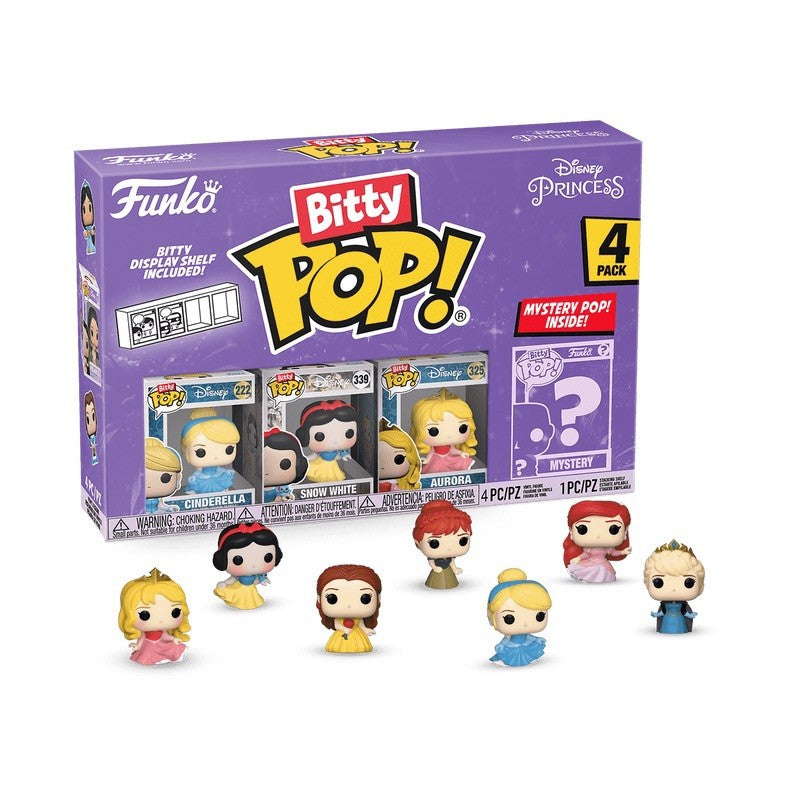 Funko Bitty Pop Disney Cinderella Snow White Princess Blind Box 4 Pack Mini Action Figure Collect Limited Model Toys Girl Gifts