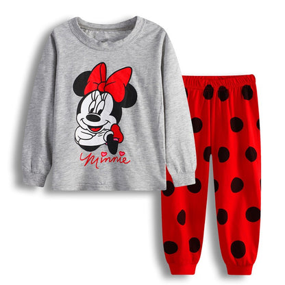 Kids Pajama Set Cotton Soft Print Minnie sets Loungewear Long Sleeve Pjs Sleepwear for Toddler Boys Girls nightgown