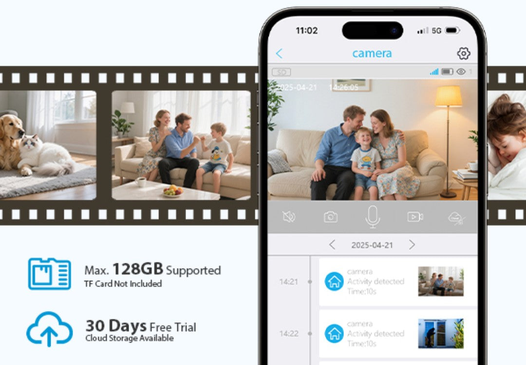 Mini 4G Wireless Security Camera with SIM Card, Battery Powered, Night Vision, Human Detection, Indoor Outdoor Use Mini Cam